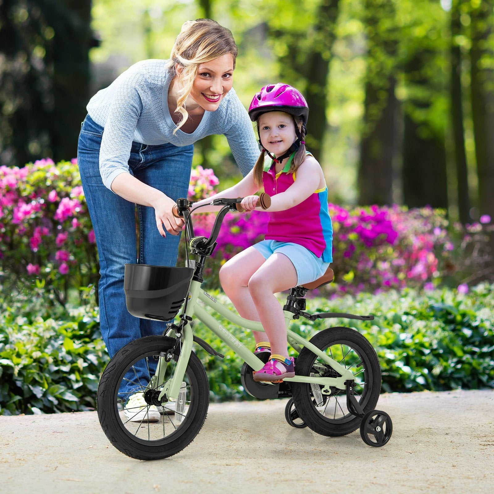 12-Inch Kids Bike Adjustable with Training Wheels for 3-4 Years Old