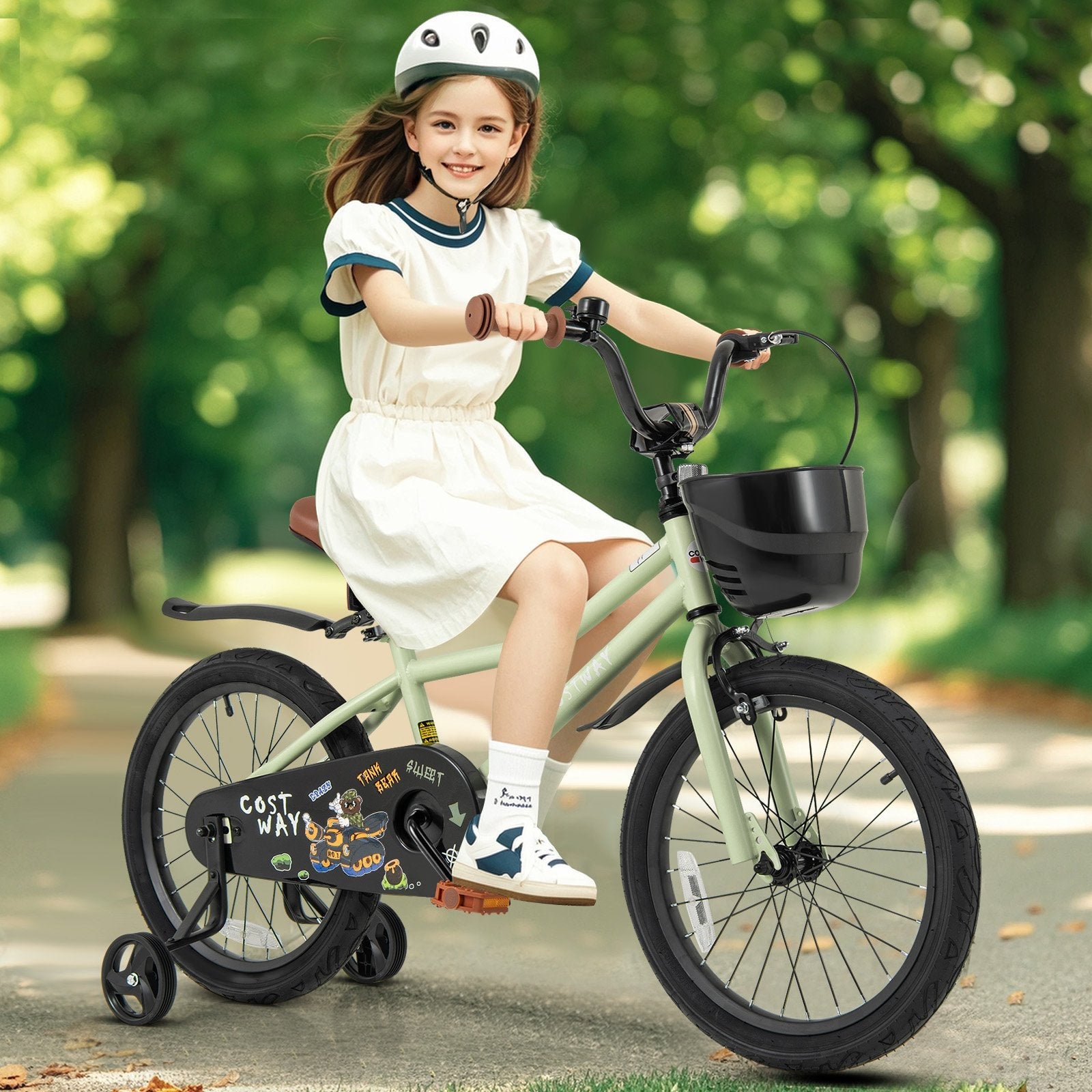12-Inch Kids Bike Adjustable with Training Wheels for 3-4 Years Old