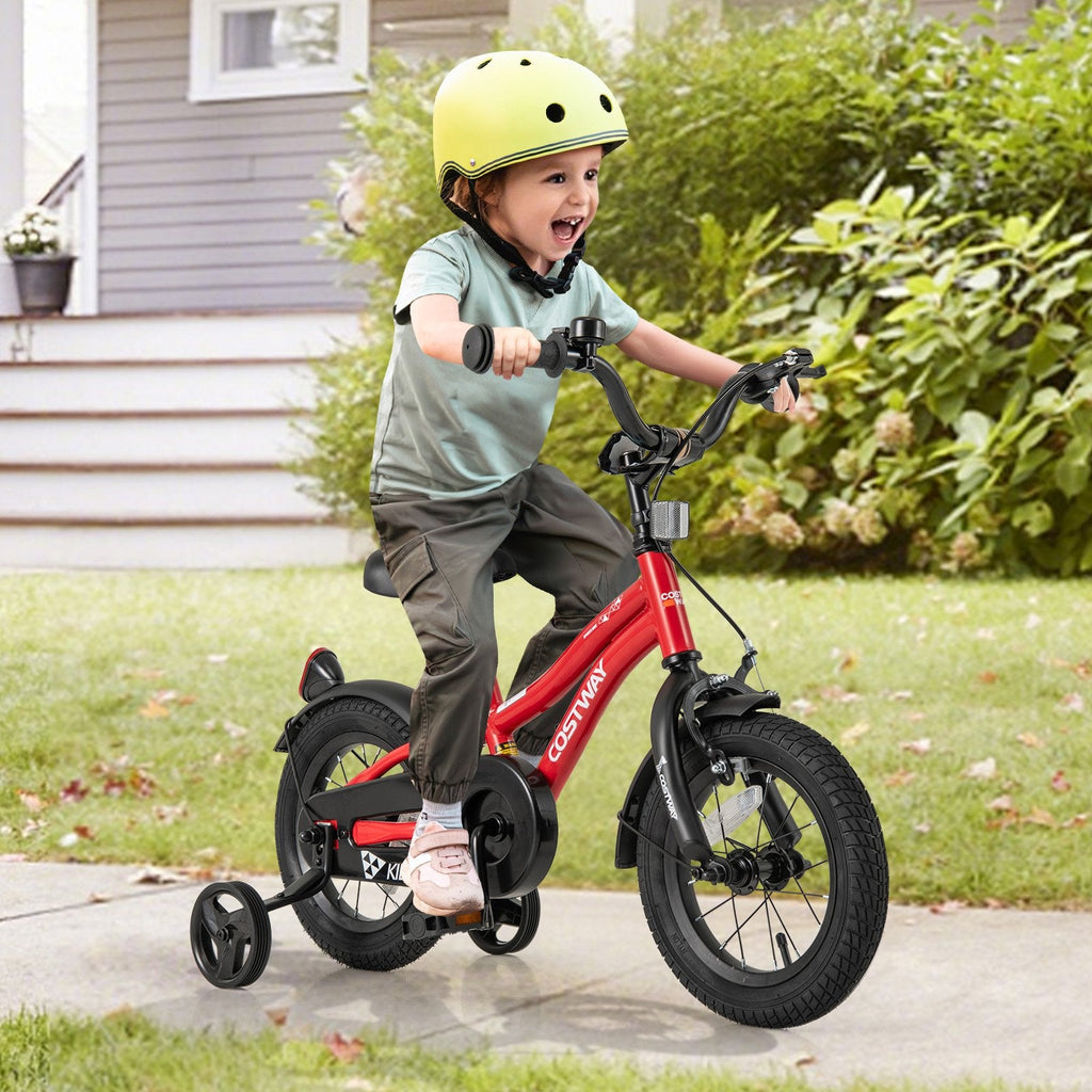 18 Inch Kids Bike Adjustable Bicycle with Reflectors and Bell for 4-8 Years Old