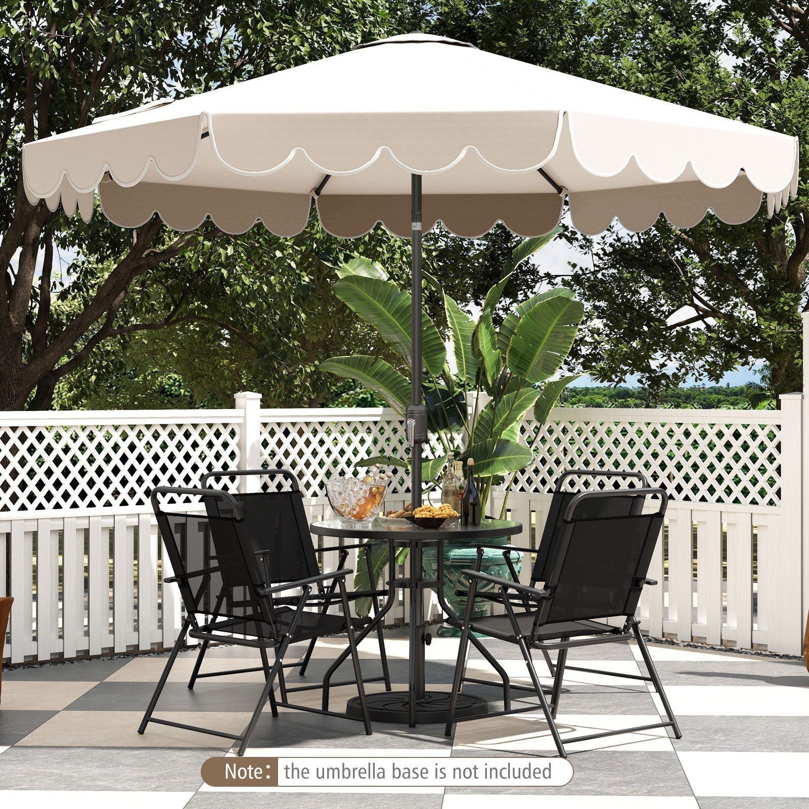 10 Feet Patio Umbrella Outdoor Market Umbrella with Crank Tilt Adjustment-Beige