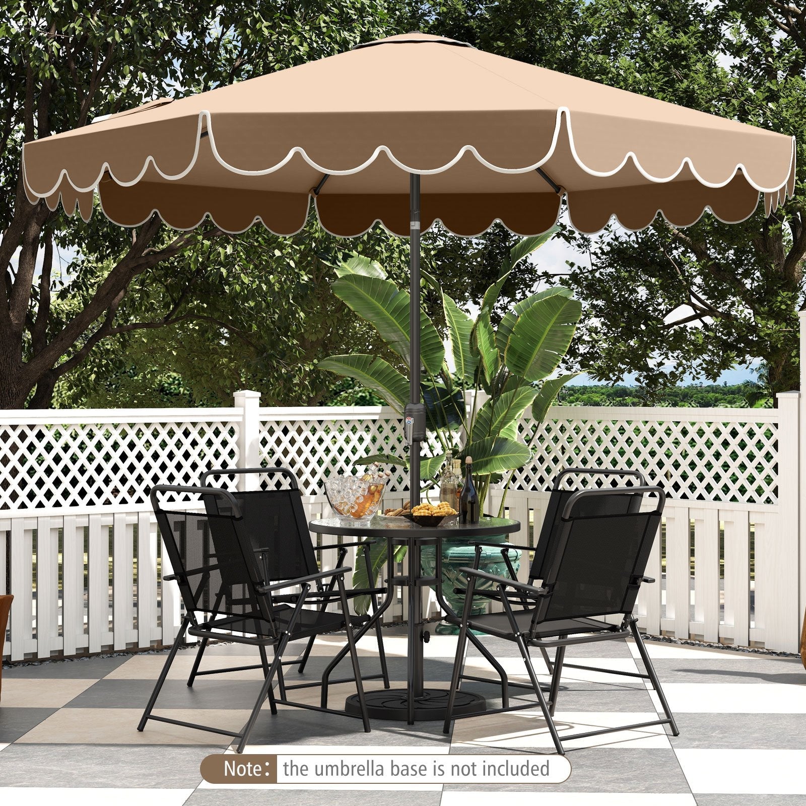 10 Feet Patio Umbrella Outdoor Market Umbrella with Crank Tilt Adjustment-Beige