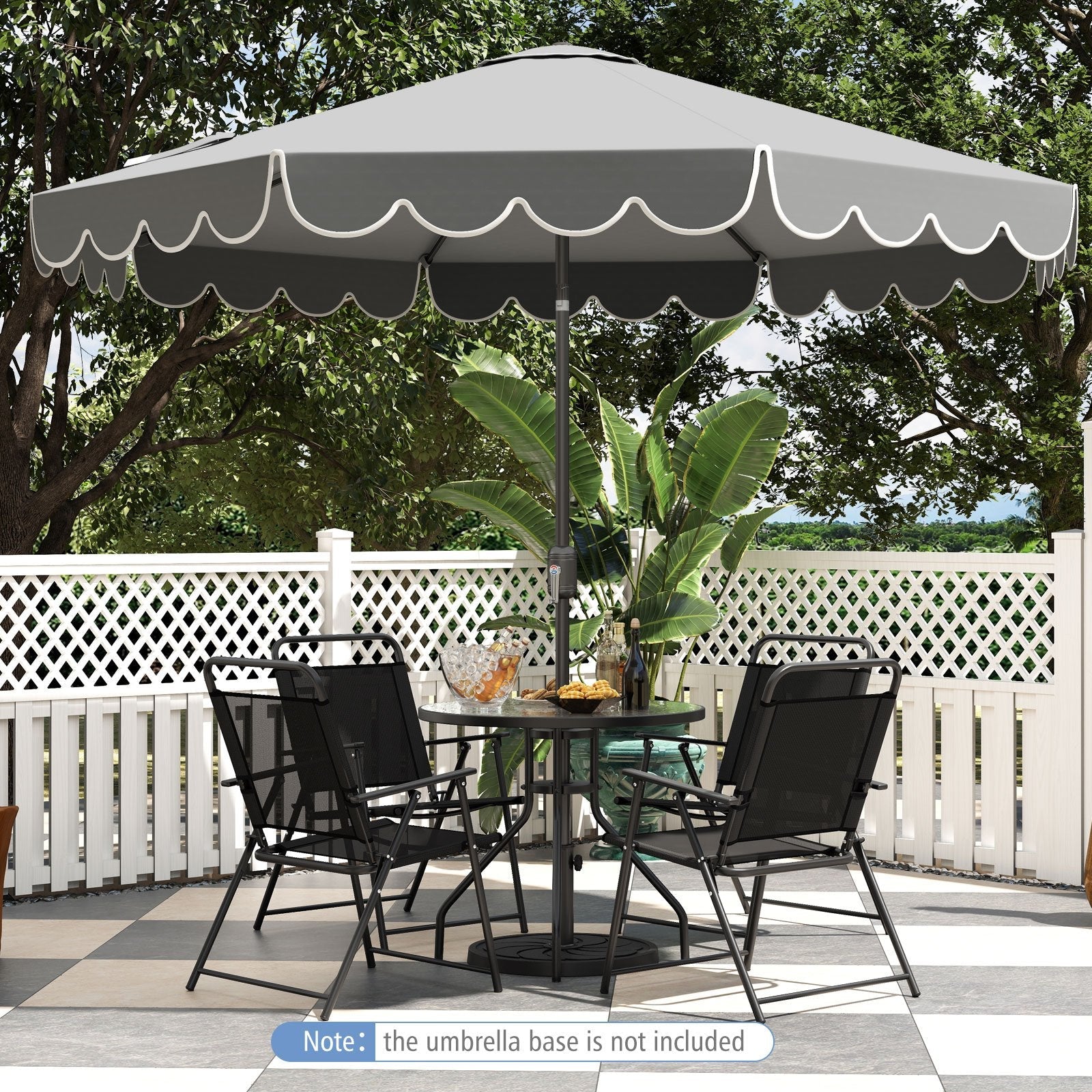 10 Feet Patio Umbrella Outdoor Market Umbrella with Crank Tilt Adjustment-Beige