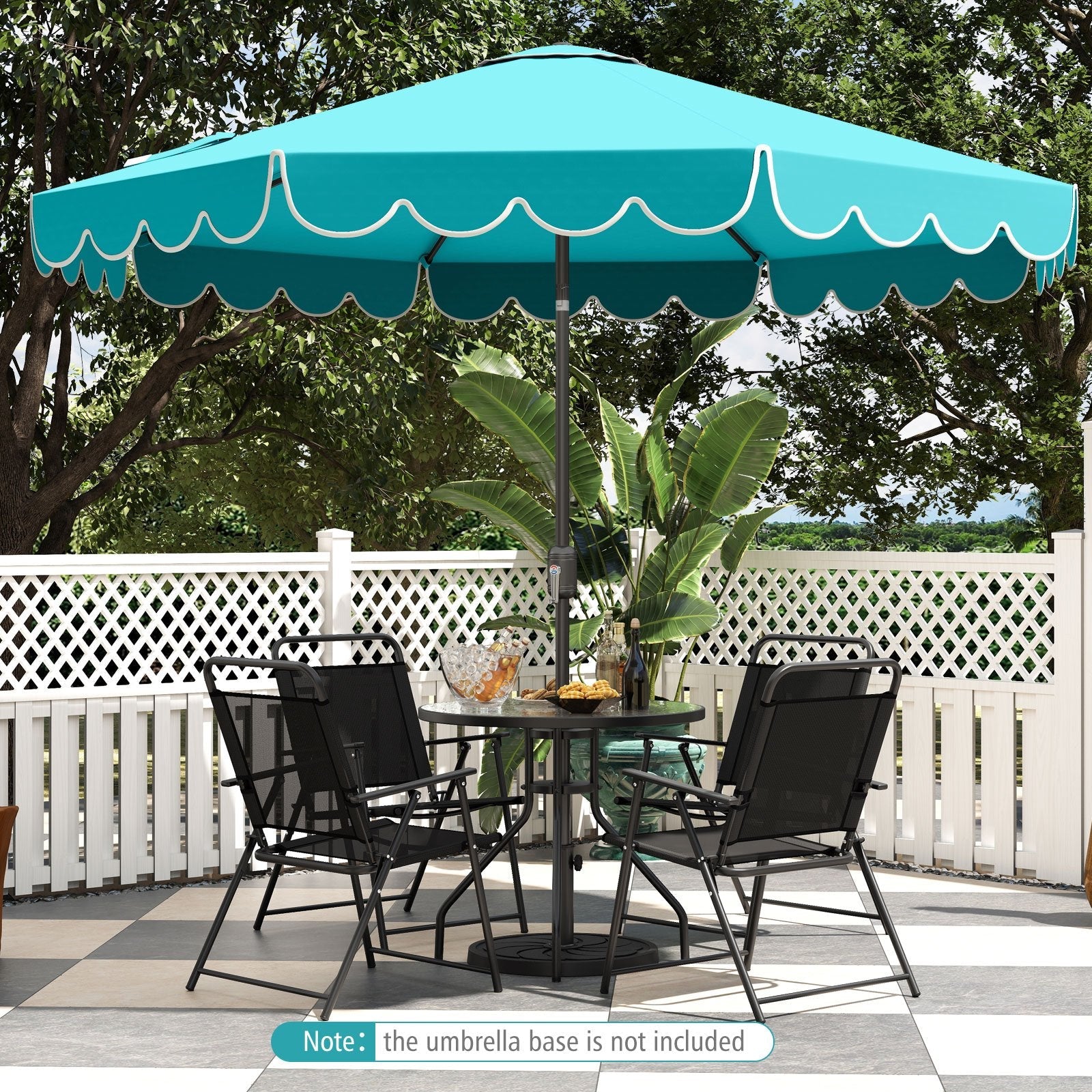 10 Feet Patio Umbrella Outdoor Market Umbrella with Crank Tilt Adjustment-Beige