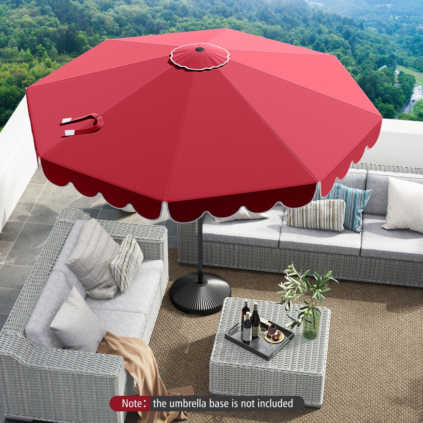 10 Feet Patio Umbrella Outdoor Market Umbrella with Crank Tilt Adjustment-Beige