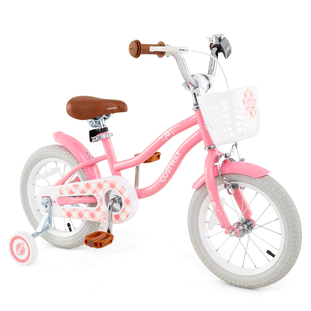 12 Inch Kids Bike with Training Wheels and Basket for Boys Girls 3-4 Years Old