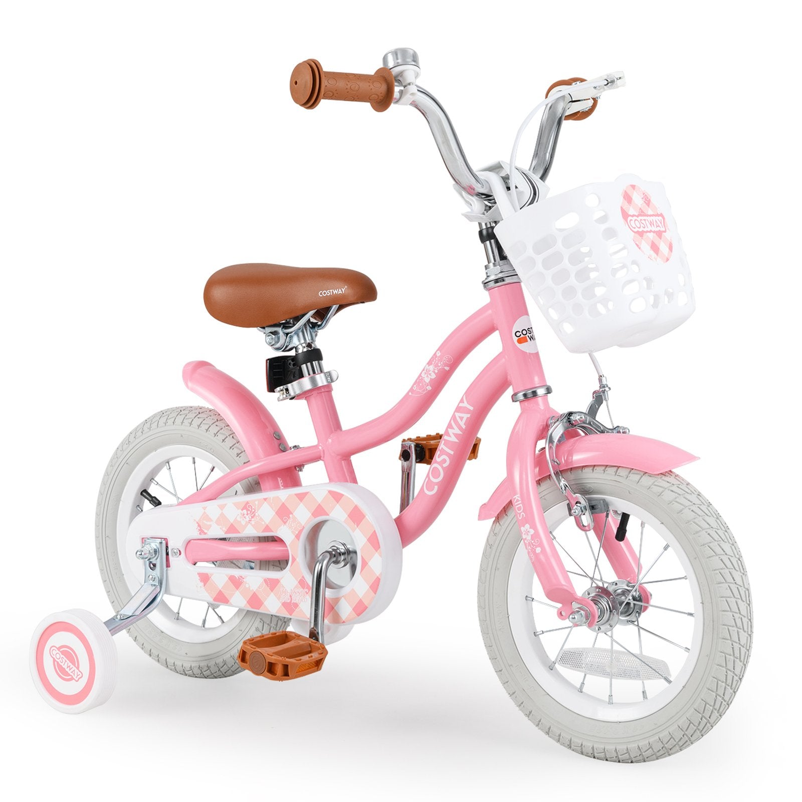 12 Inch Kids Bike with Training Wheels and Basket for Boys Girls 3-4 Years Old