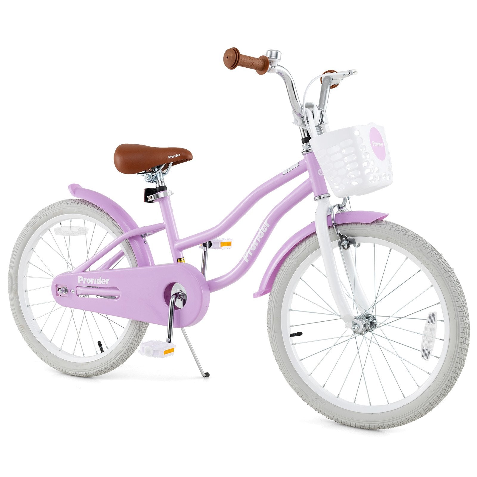 16 Inch Kids Bike with Front Handbrake and 2 Training Wheels-Purple