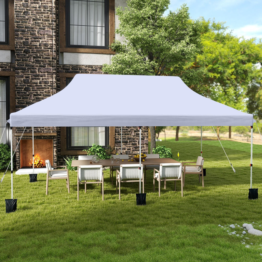 10 X 20 FT Pop up Canopy Tent Foldable Portable Outdoor Gazebo with Carry Bag-Black
