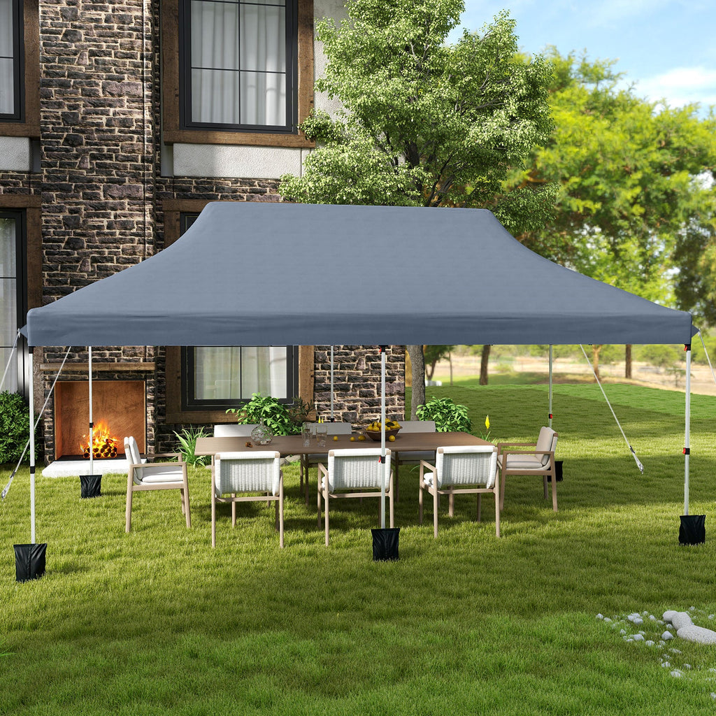 10 X 20 FT Pop up Canopy Tent Foldable Portable Outdoor Gazebo with Carry Bag-Black