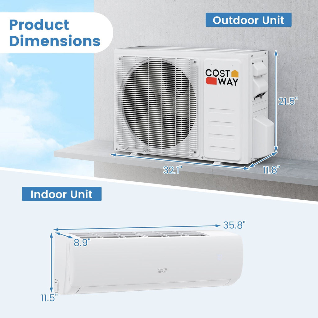 17000 BTU 208/230V Mini Split Air Conditioner and Heater Pump System