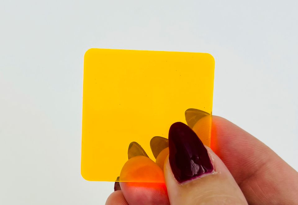 1/8” Clear Colour Acrylic - Neon Orange (previously 'Neon Yellow')