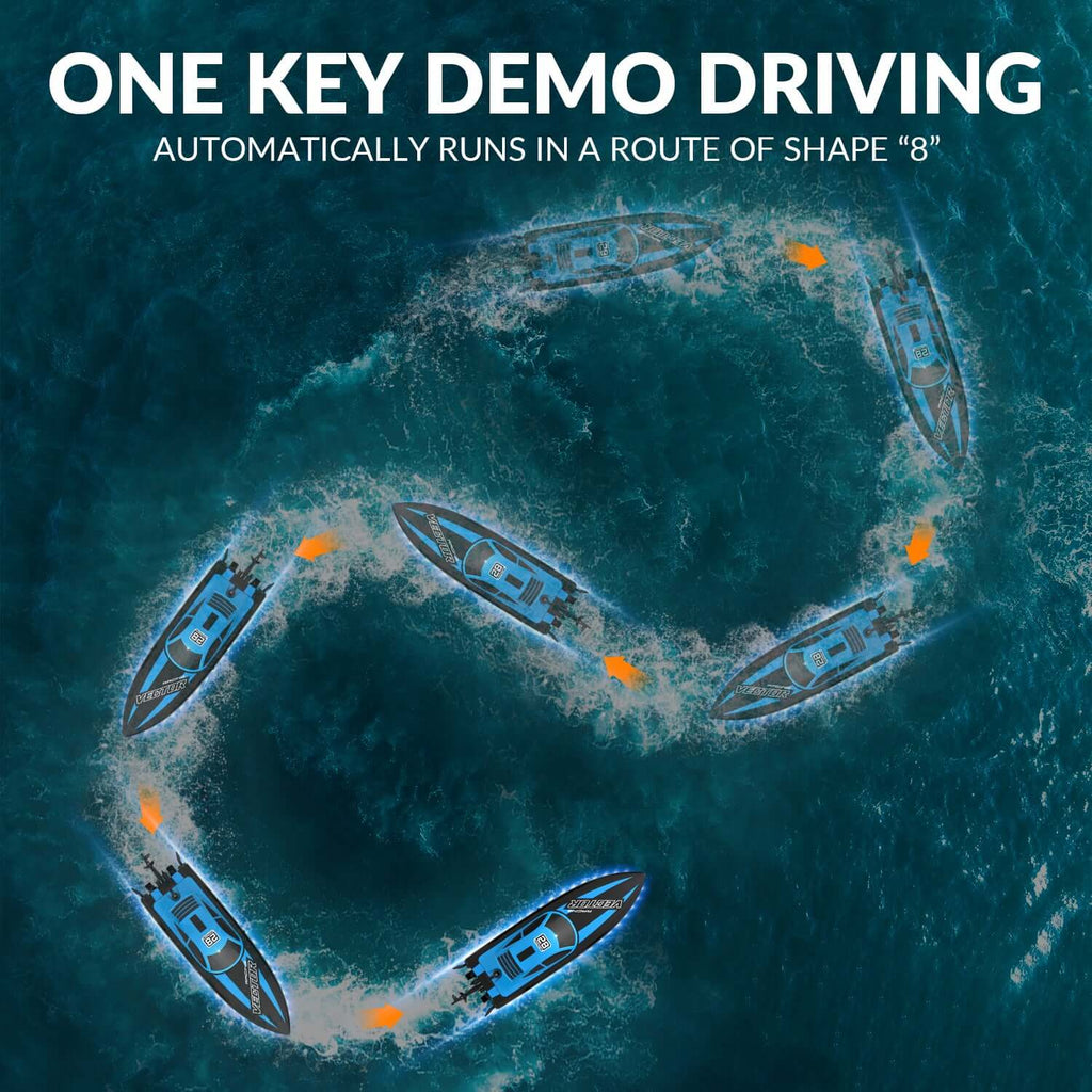 20mph RC Boat with LED Lights for Pools and Lakes - Fast and Fun!