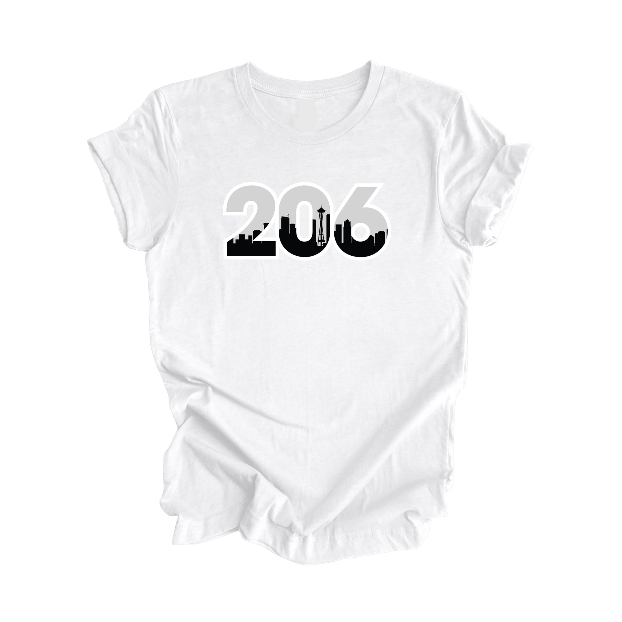 206 Seattle Washington USA Area Code City Skyline Gift - Unisex T-Shirt - Inspired X