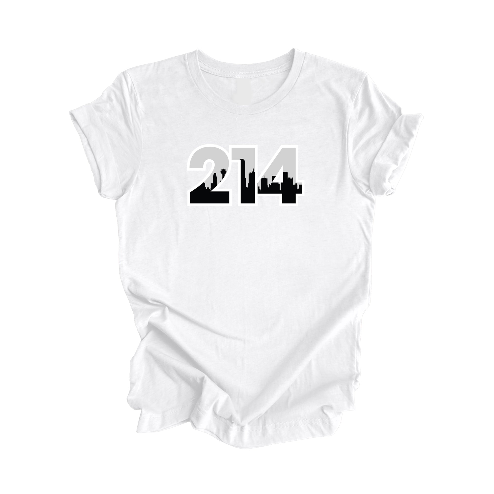 214 Dallas Texas USA Area Code City Skyline Gift - Unisex T-Shirt - Inspired X