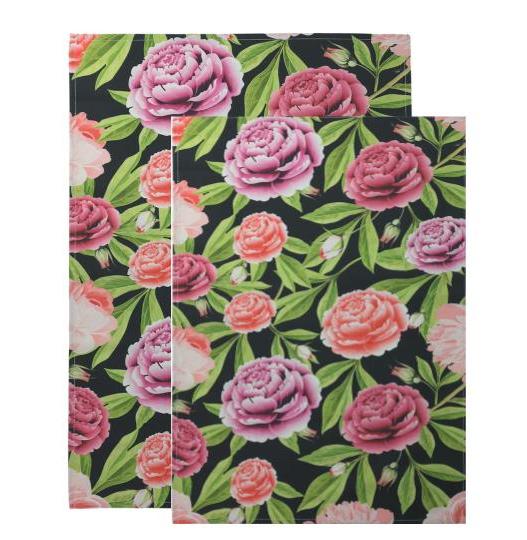 2-Piece Set Peonies Please Sure Grip Kitchen Towels