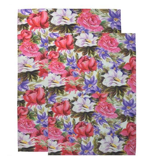 2-Piece Water Floral Sure Grip Kitchen Towels