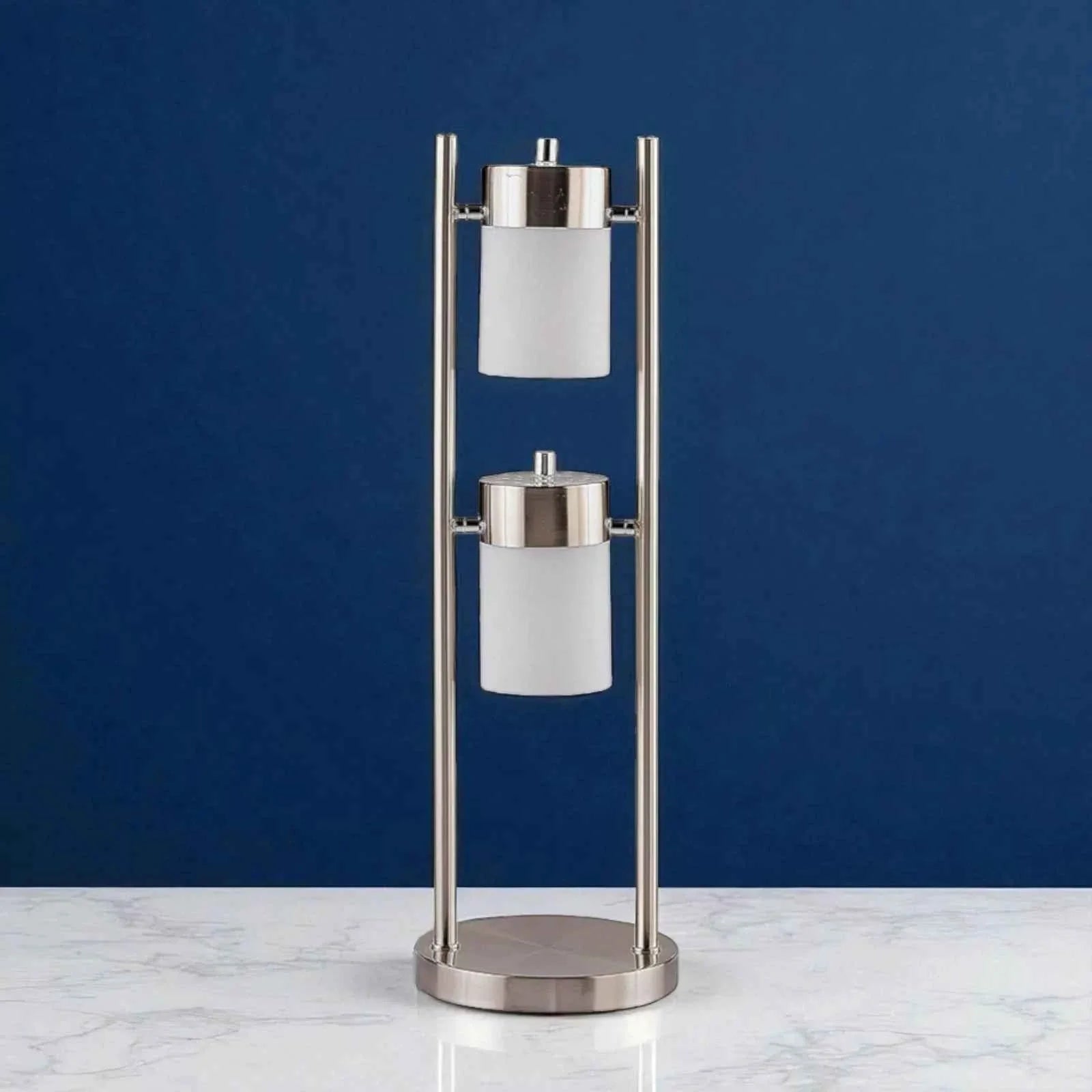 2 Light Adjustable table Lamp, white- Return