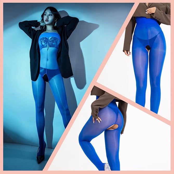 20D Crotchless High Waist Pantyhose Tights