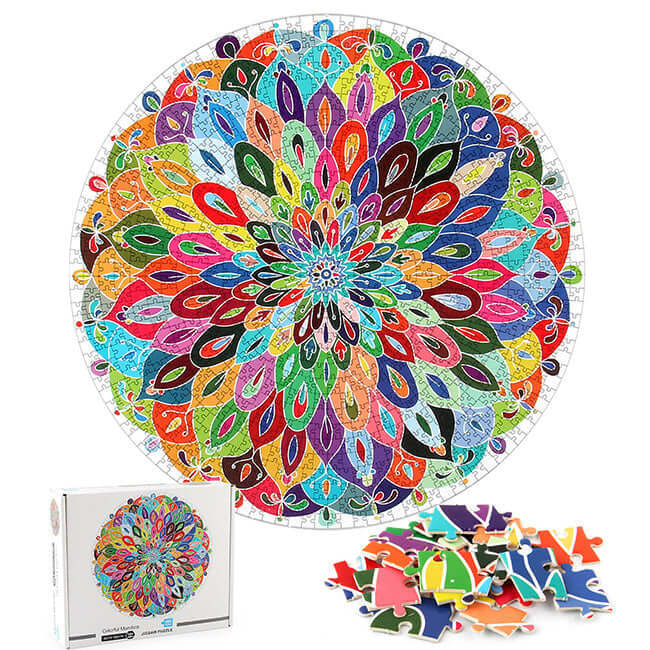 1000-Pc Round Peacock Feather Puzzle | KidsToyLover