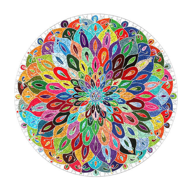 1000-Pc Round Peacock Feather Puzzle | KidsToyLover