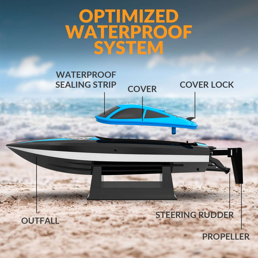 20mph RC Boat with LED Lights for Pools and Lakes - Fast and Fun!