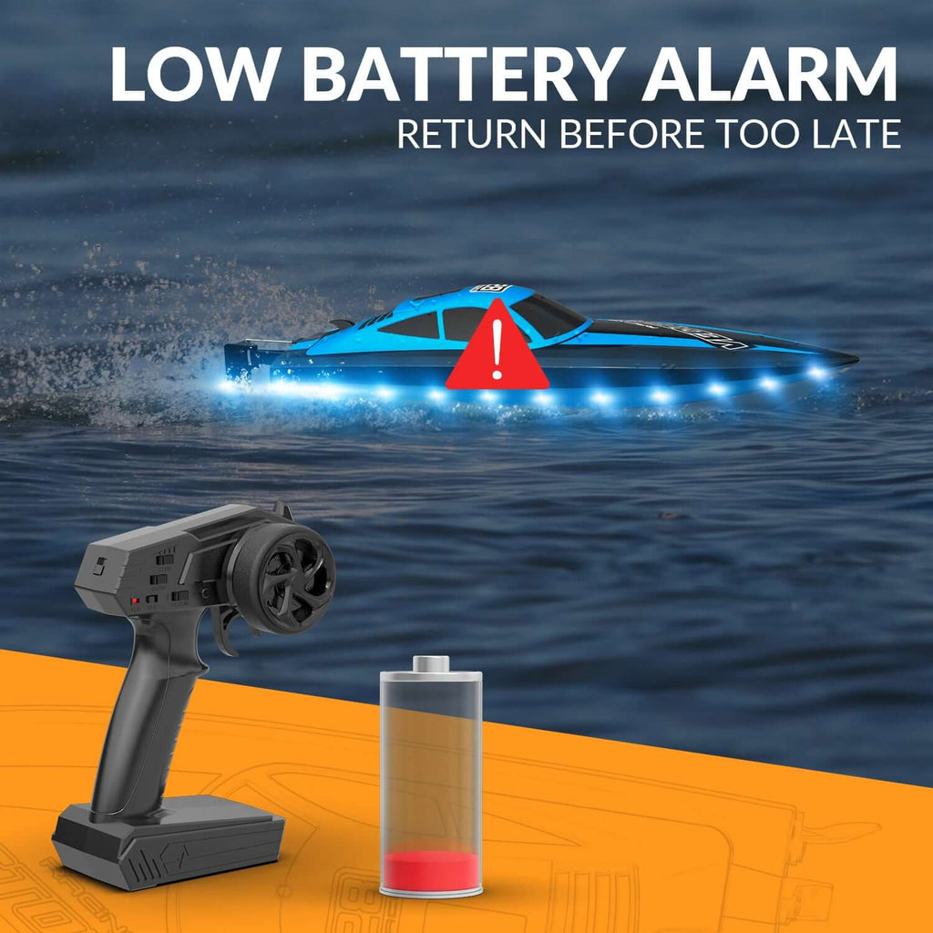 20mph RC Boat with LED Lights for Pools and Lakes - Fast and Fun!