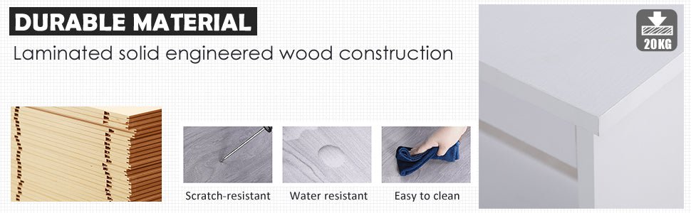 120cm Modern Computer Desk Bookshelf Study Table Workstation PC Laptop Writing Home Office 6 Shelves White