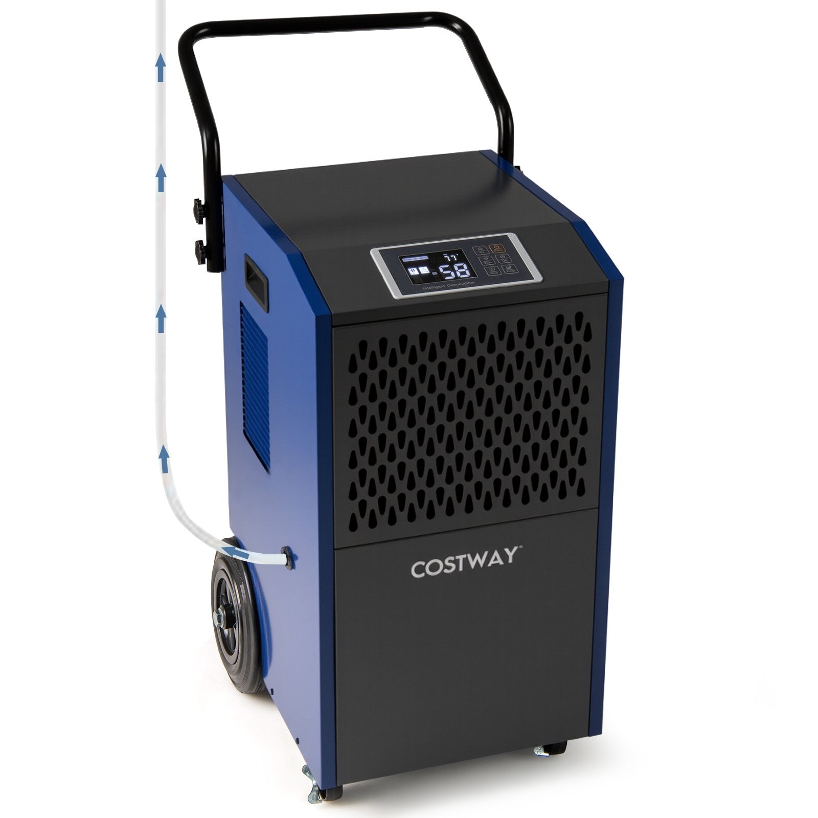 154 Pints Commercial Dehumidifier with Pump and Drain Hoses-Blue