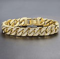 18k Gold & Diamond Laced Cuban Chain Bracelet