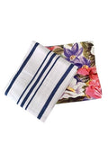 2 Pack Water Floral & Blue Stripe Sure Grip Kitchen Towel Gift Set, 100% Cotton Dish Towels