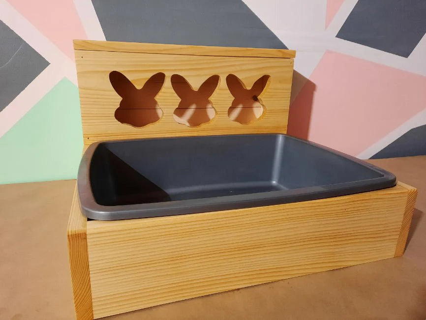 "Triple Bunny Head" Hay Feeder & Litter Box