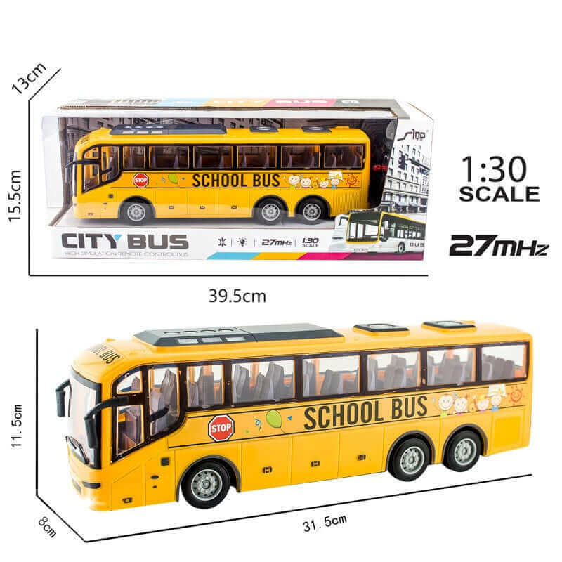 1/30 RC Bus with Lights - 27Mhz Electric Remote Control Car for Kids