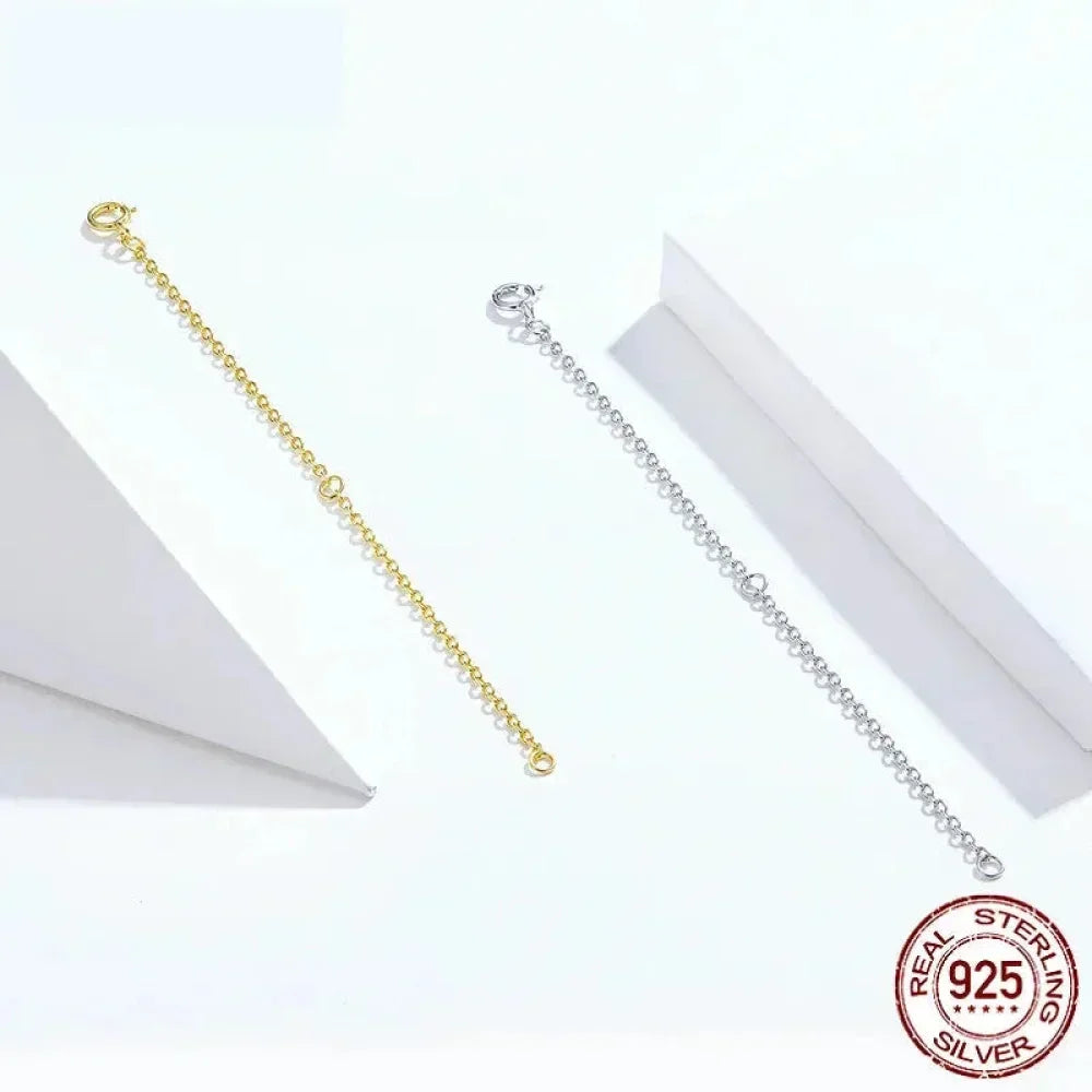 14K Gold Plated 925 Sterling Silver Necklace Extension Chains With Lobster Clasps For Diy Jewelry Making