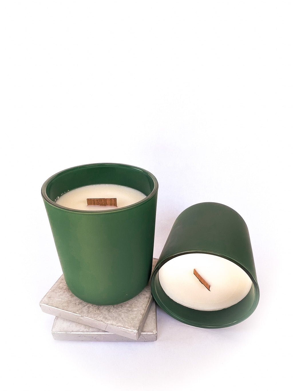 11 oz Green Jar Wood Wick Candle