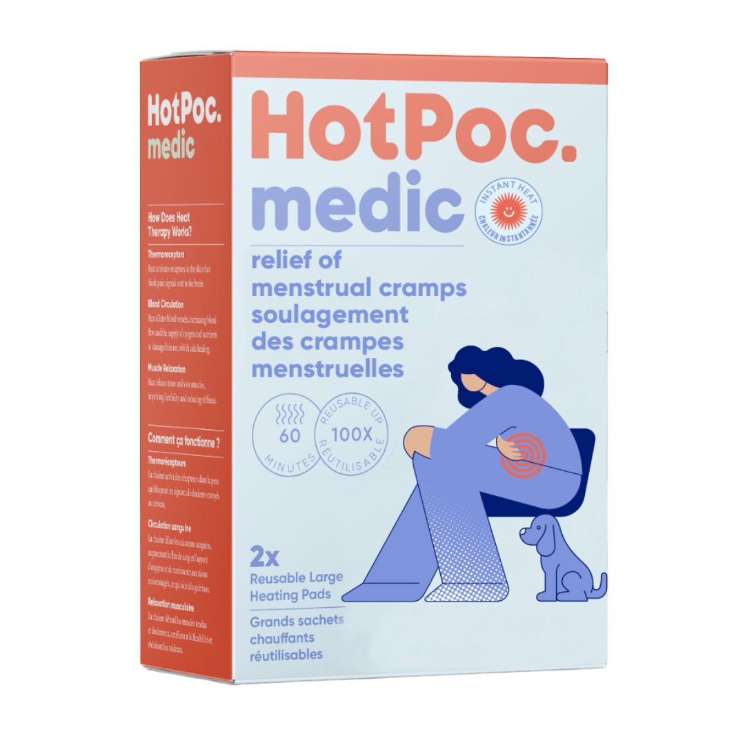 2-Pack Eco Reusable Heat Pack Hot Poc medic – Natural Heat Therapy for Cramps & Menstrual Relief