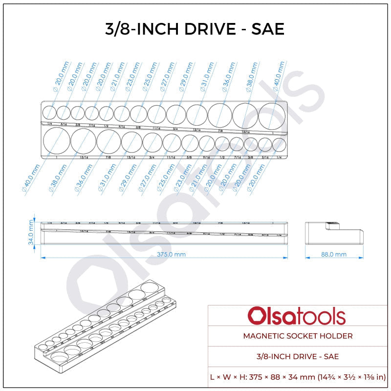 2-Row Magnetic Socket Holders