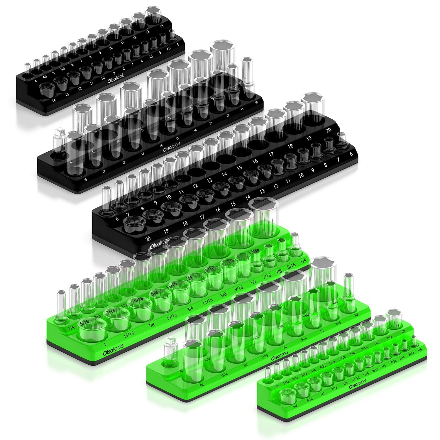 2-Row Magnetic Socket Holders