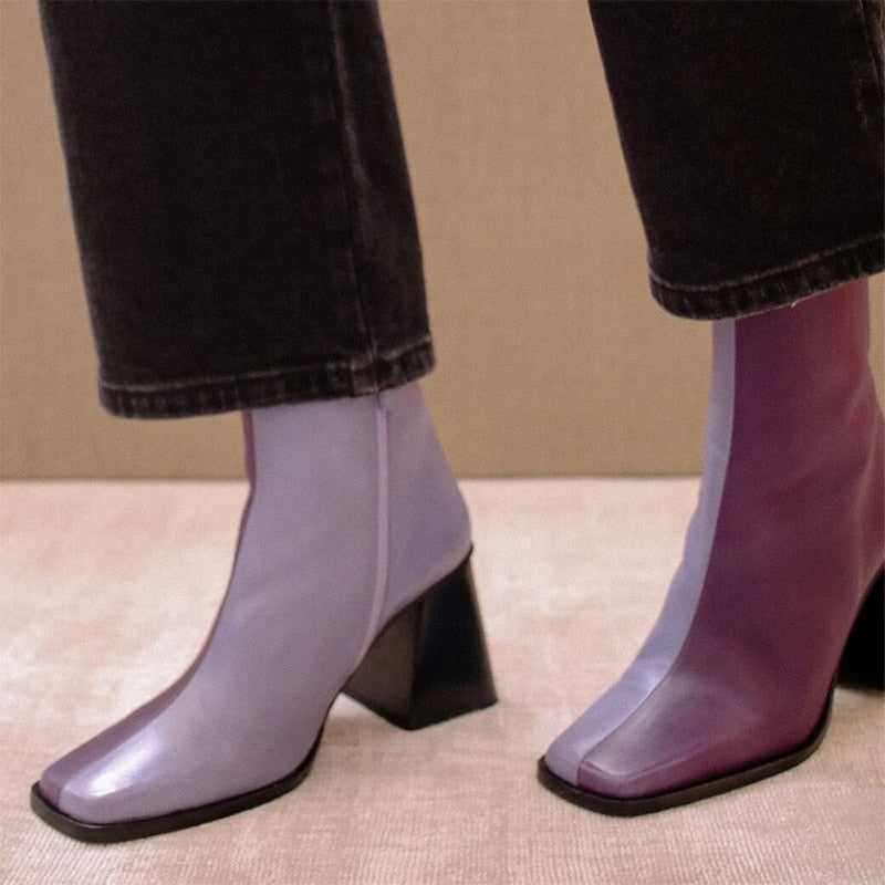 2 Tone Block Boots