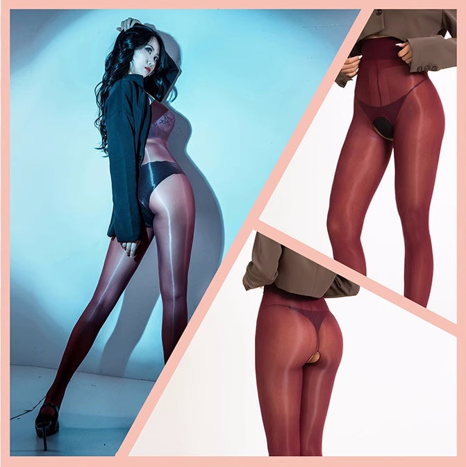 20D Crotchless High Waist Pantyhose Tights