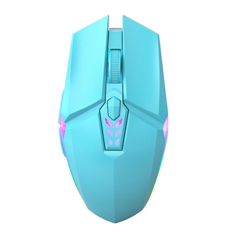 1600dpi RGB Lighting Gaming Wired Mouse with Silent Buttons - Blue