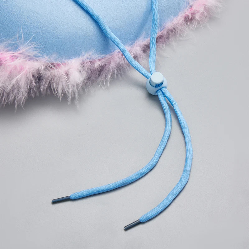 2024 Fashion Women´s Party Hats Cowboy Hat Adult Solid Color Furry Trim Wide Brim Hat Female Cap for Dating Party