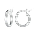14K White Gold-Plated 925 Sterling Silver Hoop Earrings - Stylish And Hypoallergenic Jewelry For Women