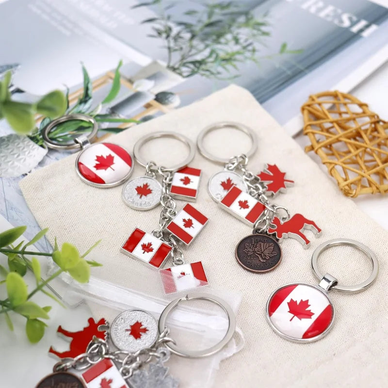 1/3/12PCS Canadian National Flag Keychains, Canada Souvenirs, Decorative Hanging Key Chain Flag Key Ring For Friends Family
