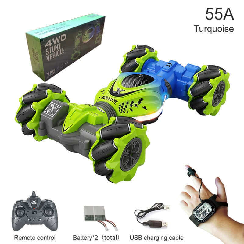 2024 New 4WD RC Stunt Car - Watch Gesture Control, 360° Rotation - Kids Toy Gift