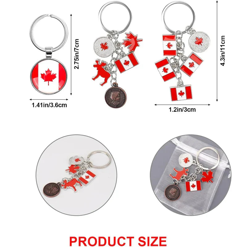 1/3/12PCS Canadian National Flag Keychains, Canada Souvenirs, Decorative Hanging Key Chain Flag Key Ring For Friends Family