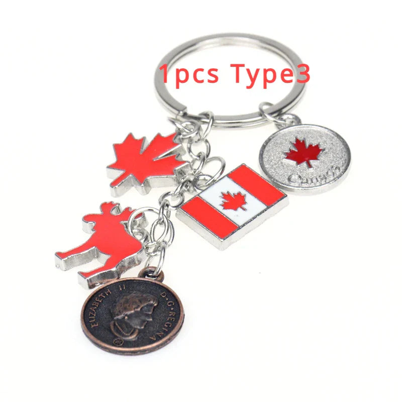 1/3/12PCS Canadian National Flag Keychains, Canada Souvenirs, Decorative Hanging Key Chain Flag Key Ring For Friends Family