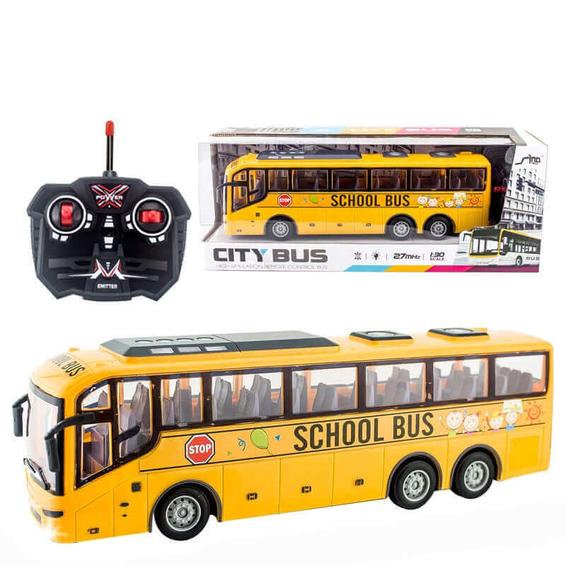 1/30 RC Bus with Lights - 27Mhz Electric Remote Control Car for Kids