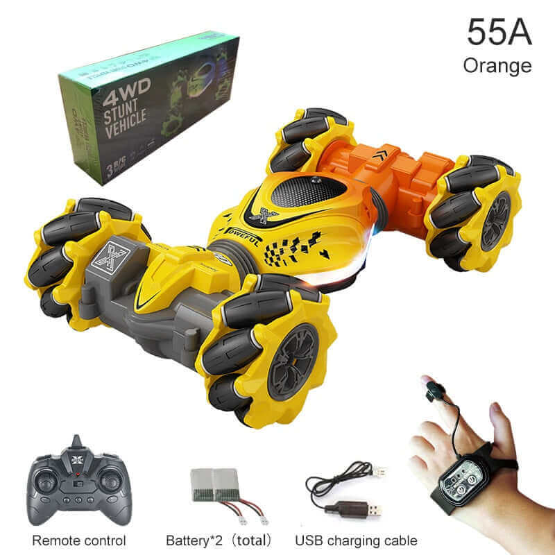 2024 New 4WD RC Stunt Car - Watch Gesture Control, 360° Rotation - Kids Toy Gift