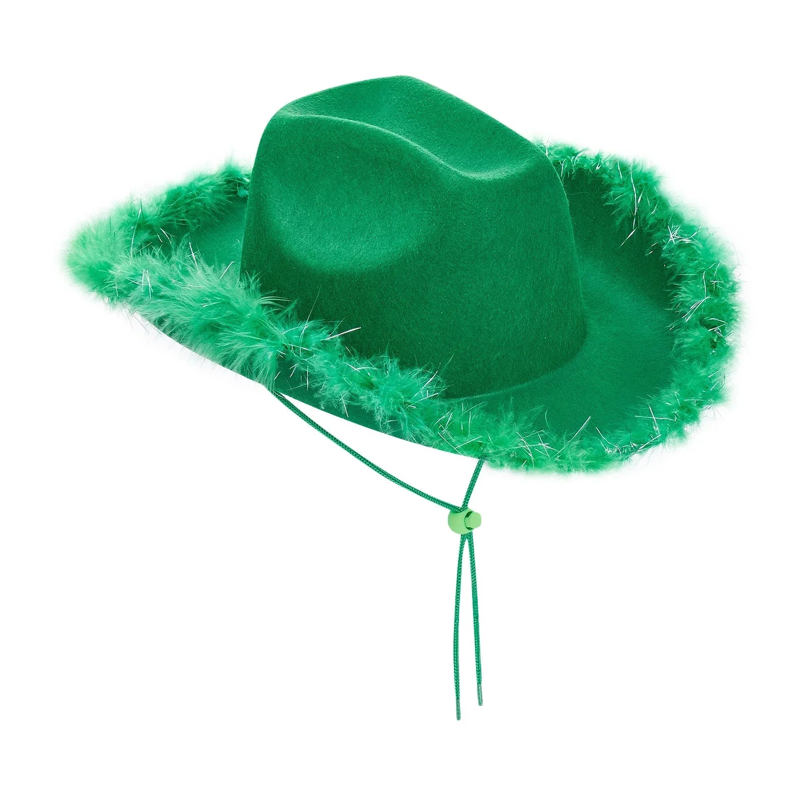 2024 Fashion Women´s Party Hats Cowboy Hat Adult Solid Color Furry Trim Wide Brim Hat Female Cap for Dating Party