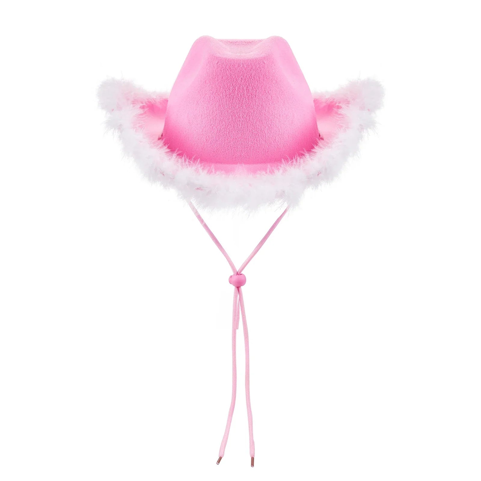 2024 Fashion Women´s Party Hats Cowboy Hat Adult Solid Color Furry Trim Wide Brim Hat Female Cap for Dating Party
